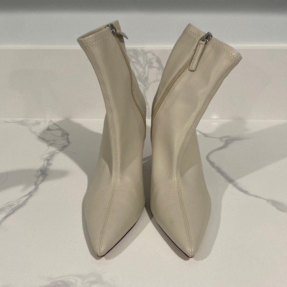 Zara Size 37 Ivory White Mid Calf Boots
